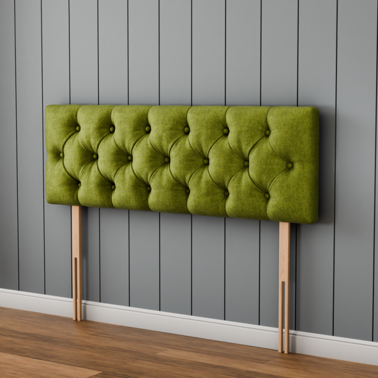Lara Chesterfield Headboard - Olive Green Naples