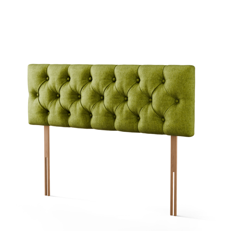 Lara Chesterfield Headboard - Olive Green Naples
