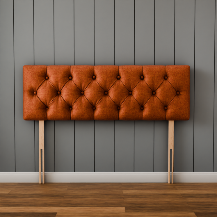 Lara Chesterfield Headboard - Orange Naples