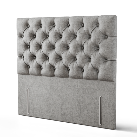 Lara Chesterfield Headboard - Silver Naples