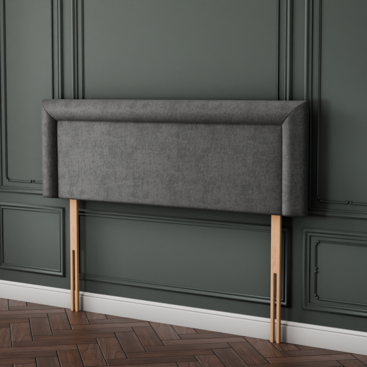Ivy Bumper Plain Headboard - Grey Naples