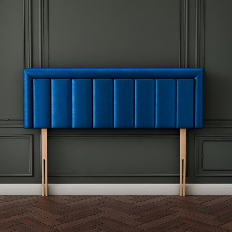 Elara Bumper Line Headboard - Blue Coniston