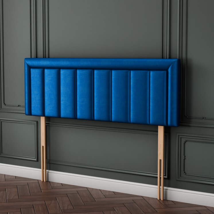 Elara Bumper Line Headboard - Blue Coniston