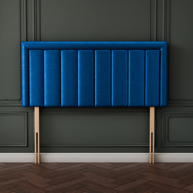 Elara Bumper Line Headboard - Blue Coniston