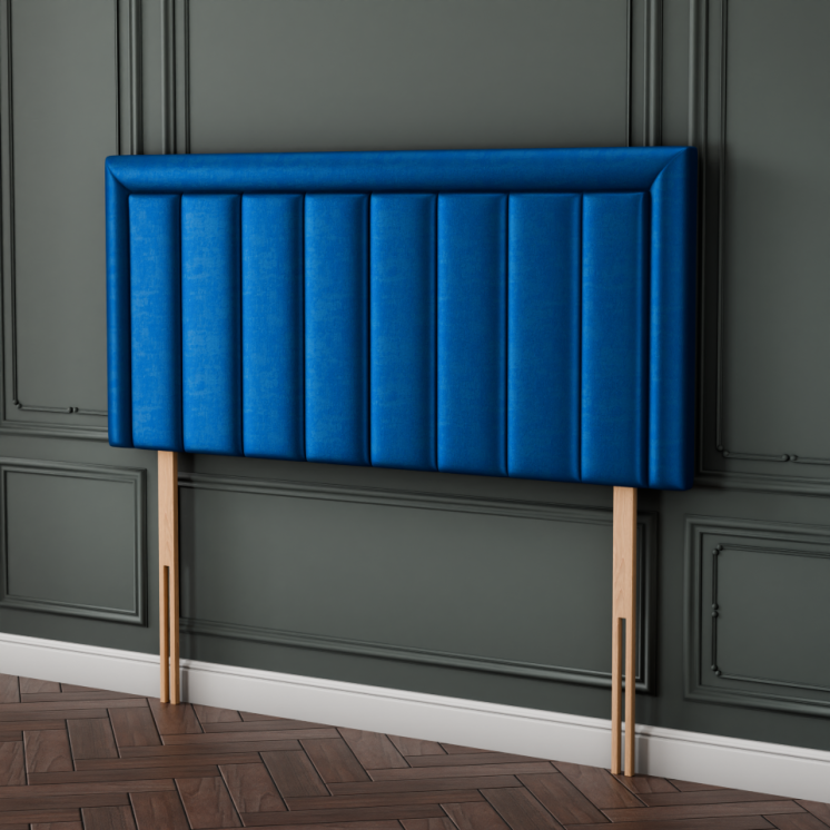Elara Bumper Line Headboard - Blue Coniston