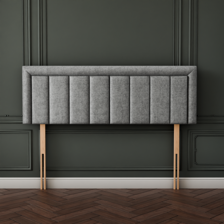Elara Bumper Line Headboard - Silver Naples