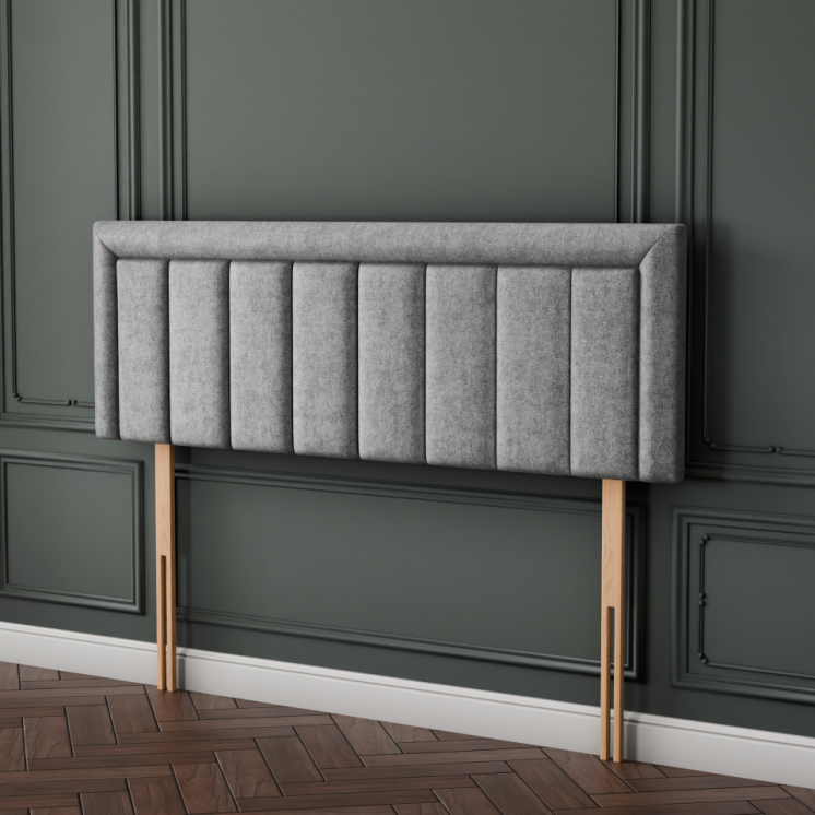 Elara Bumper Line Headboard - Silver Naples