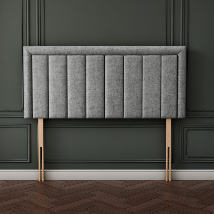 Elara Bumper Line Headboard - Silver Naples