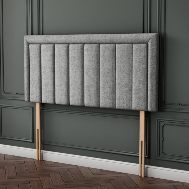 Elara Bumper Line Headboard - Silver Naples