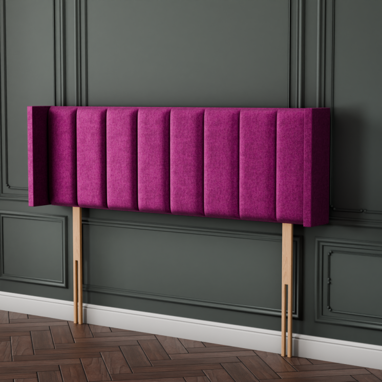 Amelia Line Wing Headboard - Pink Naples