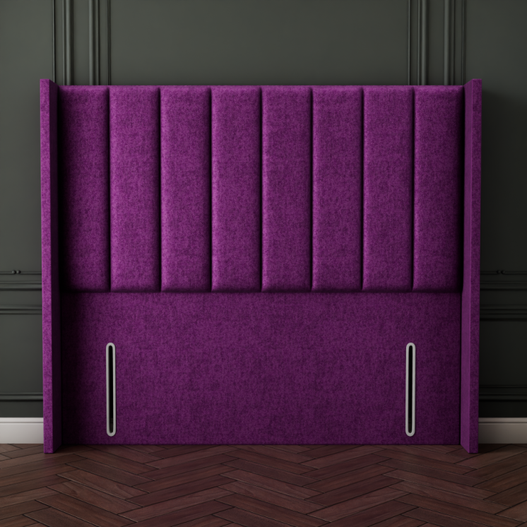 Amelia Line Wing Headboard - Purple Naples