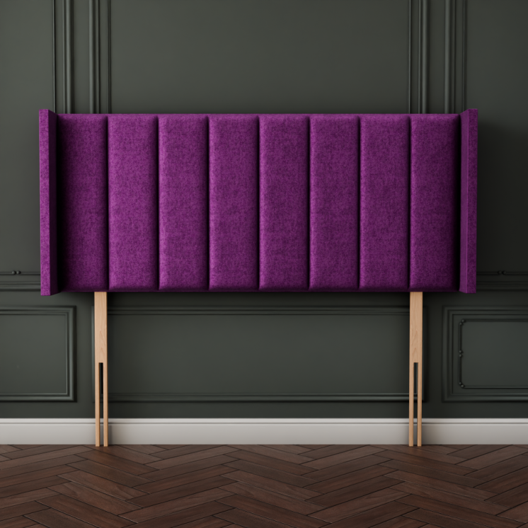 Amelia Line Wing Headboard - Purple Naples