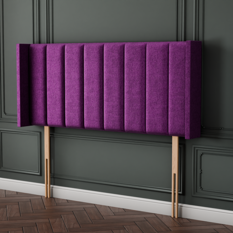 Amelia Line Wing Headboard - Purple Naples