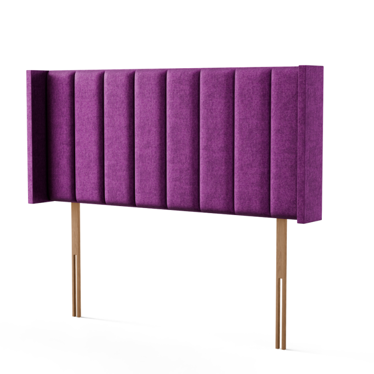 Amelia Line Wing Headboard - Purple Naples