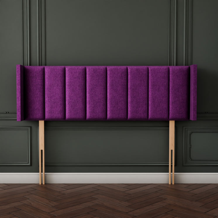 Amelia Line Wing Headboard - Purple Naples