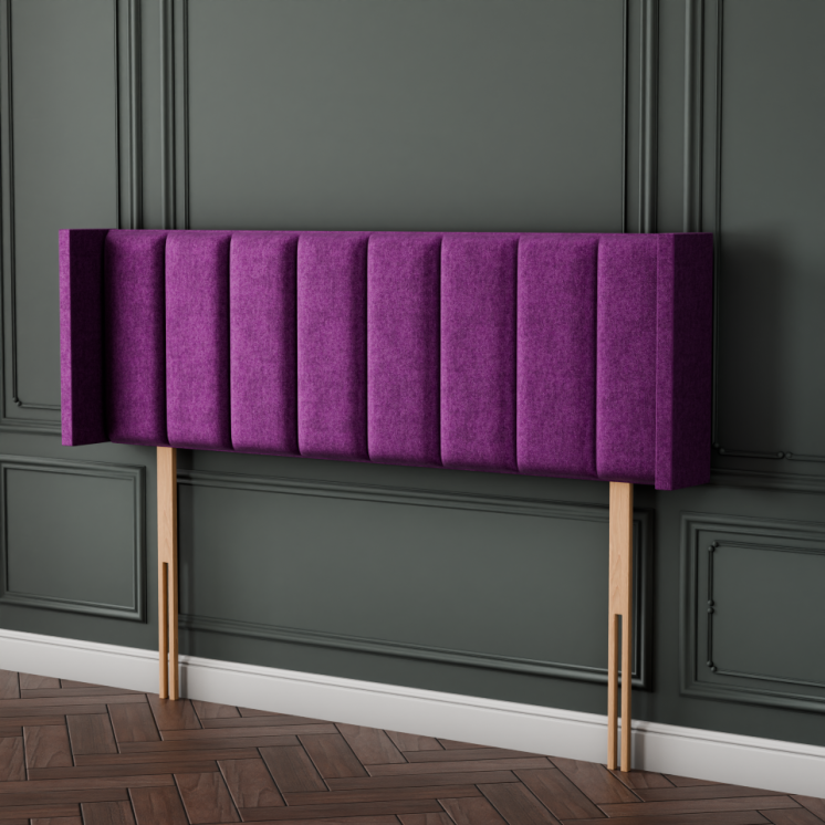 Amelia Line Wing Headboard - Purple Naples