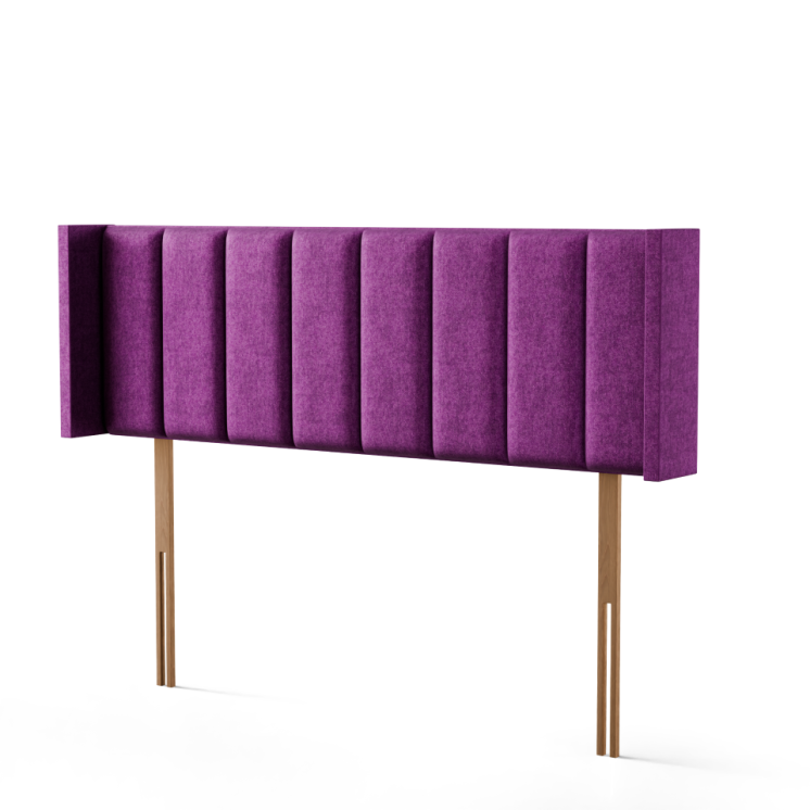 Amelia Line Wing Headboard - Purple Naples