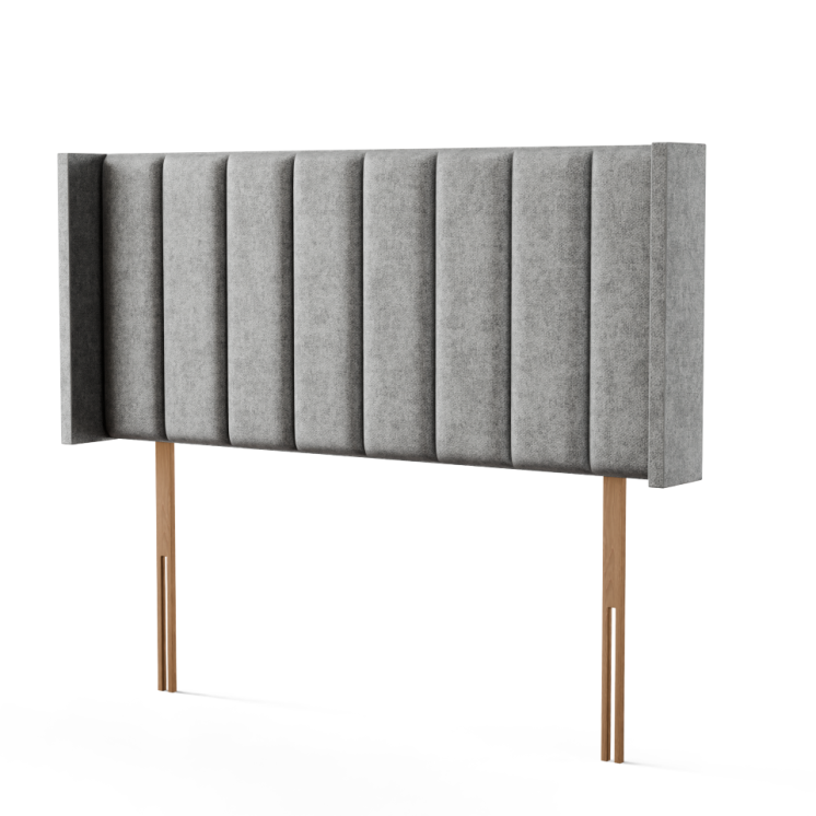 Amelia Line Wing Headboard - Silver Naples