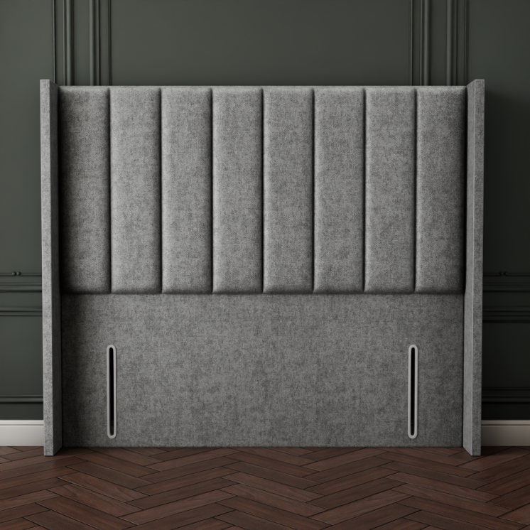 Amelia Line Wing Headboard - Silver Naples