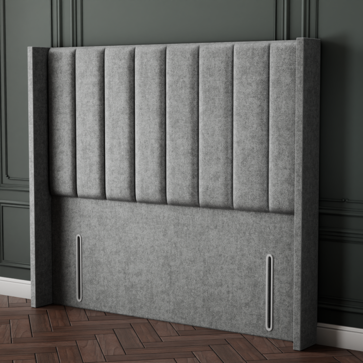 Amelia Line Wing Headboard - Silver Naples