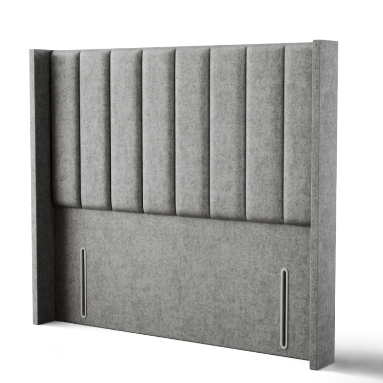 Amelia Line Wing Headboard - Silver Naples