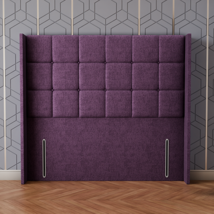 Ayra Cube Winged Headboard - Lilac Naples