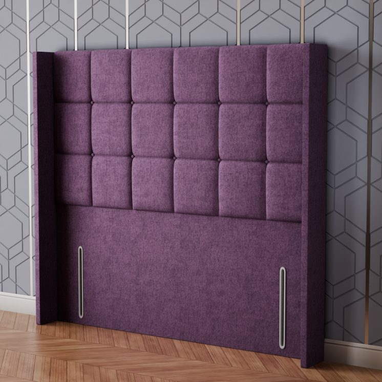 Ayra Cube Winged Headboard - Lilac Naples