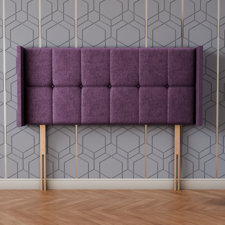Ayra Cube Winged Headboard - Lilac Naples