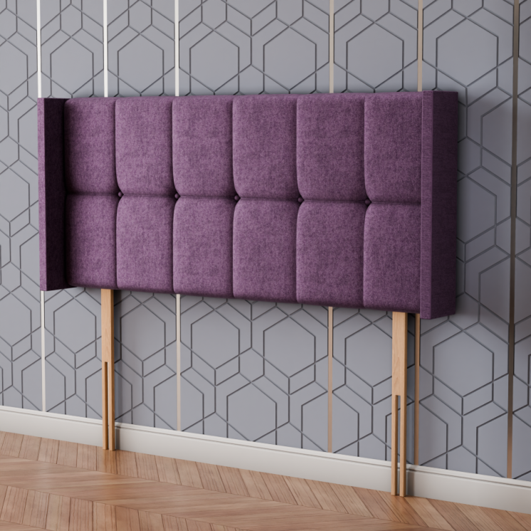 Ayra Cube Winged Headboard - Lilac Naples