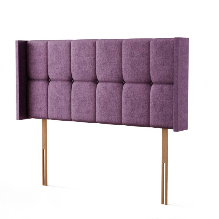 Ayra Cube Winged Headboard - Lilac Naples