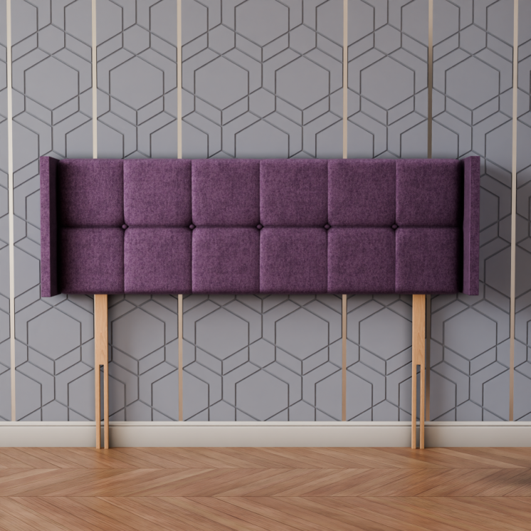 Ayra Cube Winged Headboard - Lilac Naples