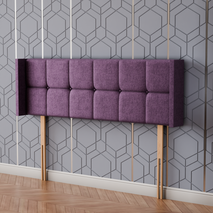 Ayra Cube Winged Headboard - Lilac Naples