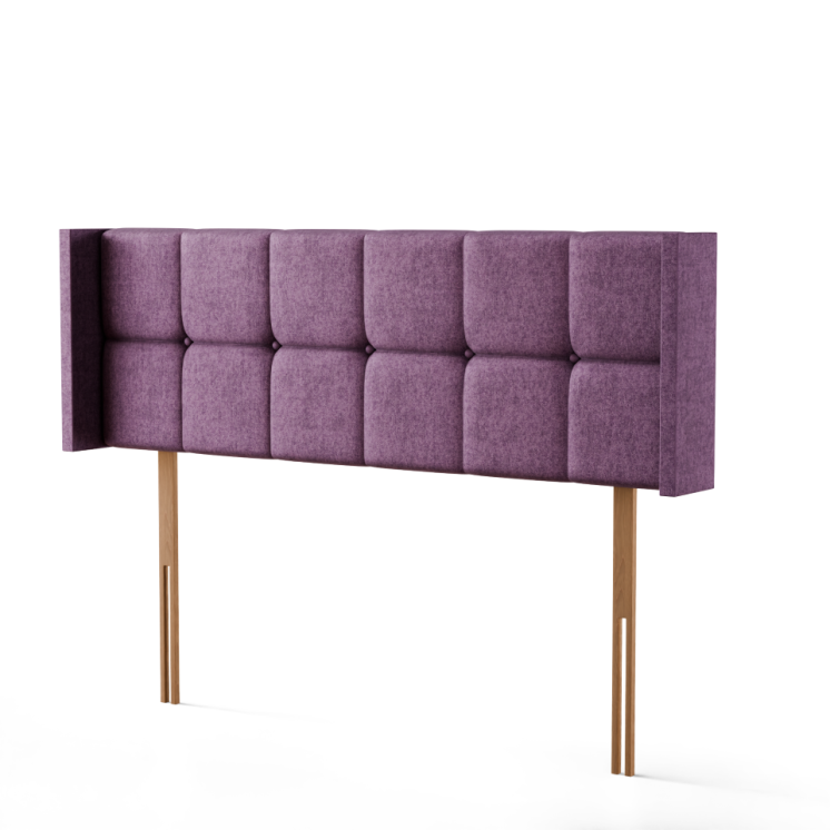 Ayra Cube Winged Headboard - Lilac Naples