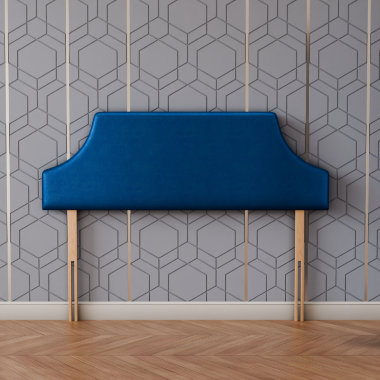 Emperor Curved Headboard - Blue Coniston