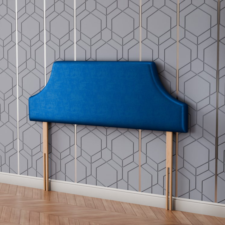 Emperor Curved Headboard - Blue Coniston