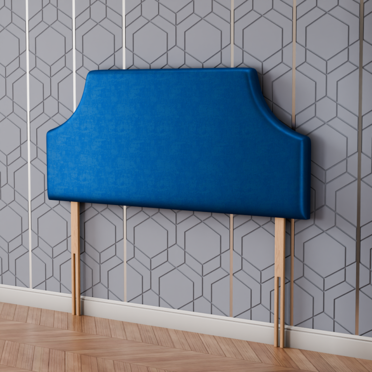 Emperor Curved Headboard - Blue Coniston