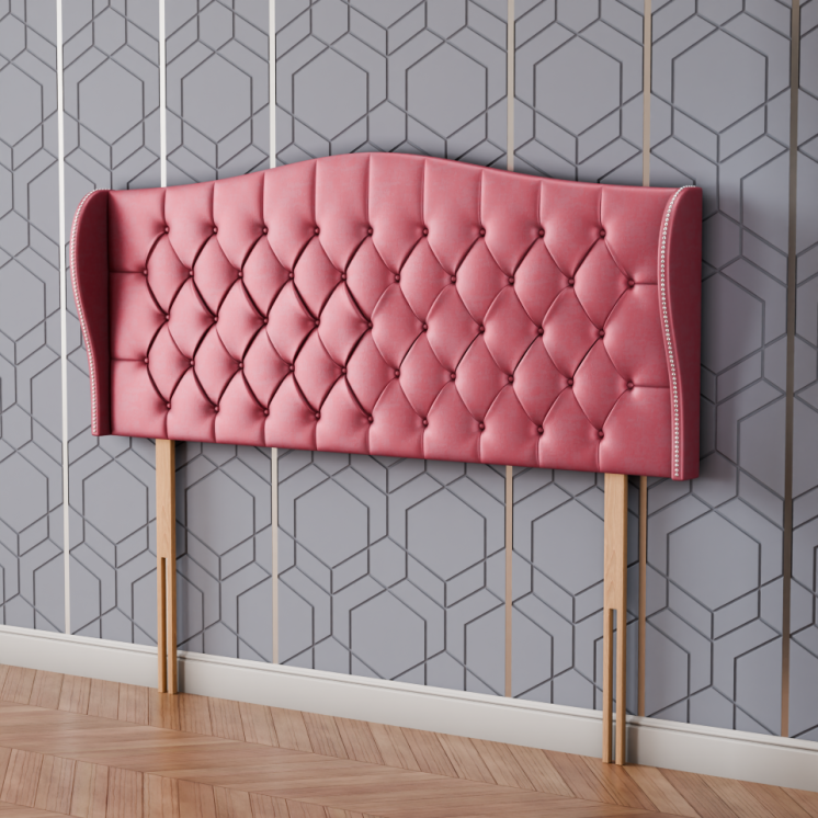 Meridian Wing Headboard - Pink Coniston
