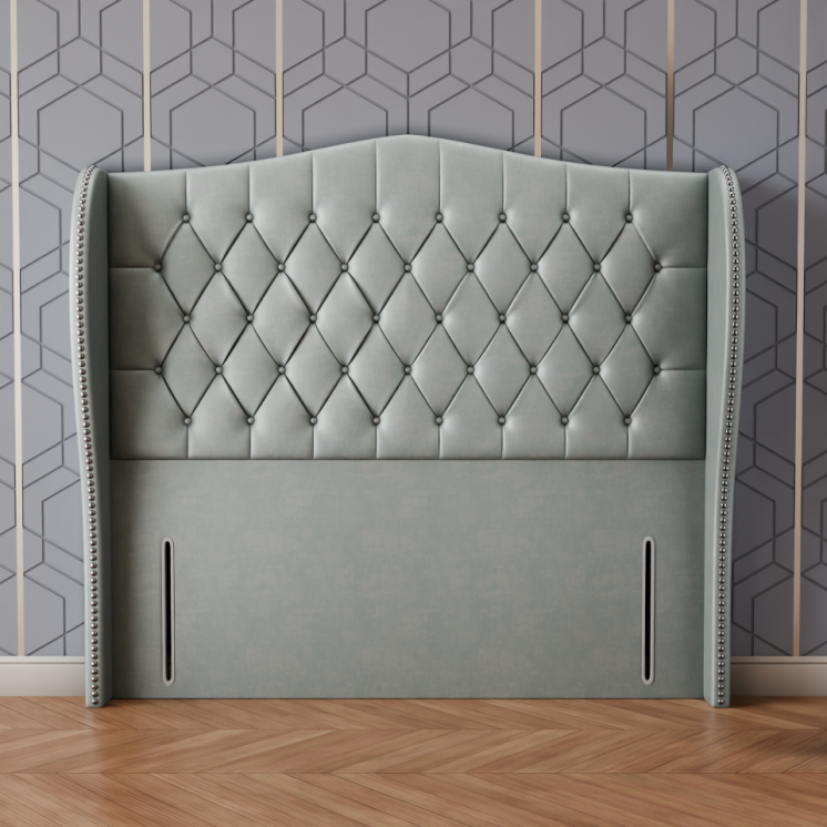 Meridian Wing Headboard - Silver Coniston