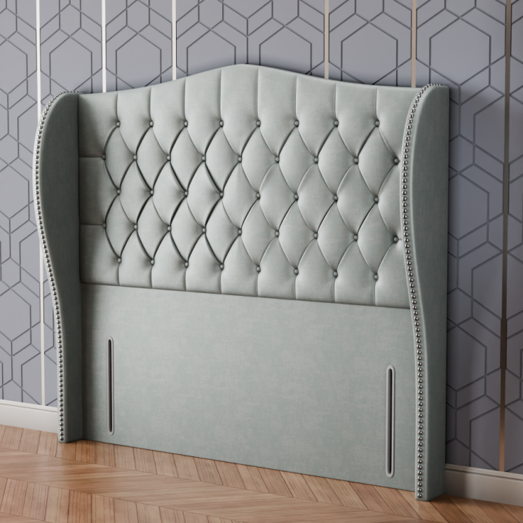 Meridian Wing Headboard - Silver Coniston