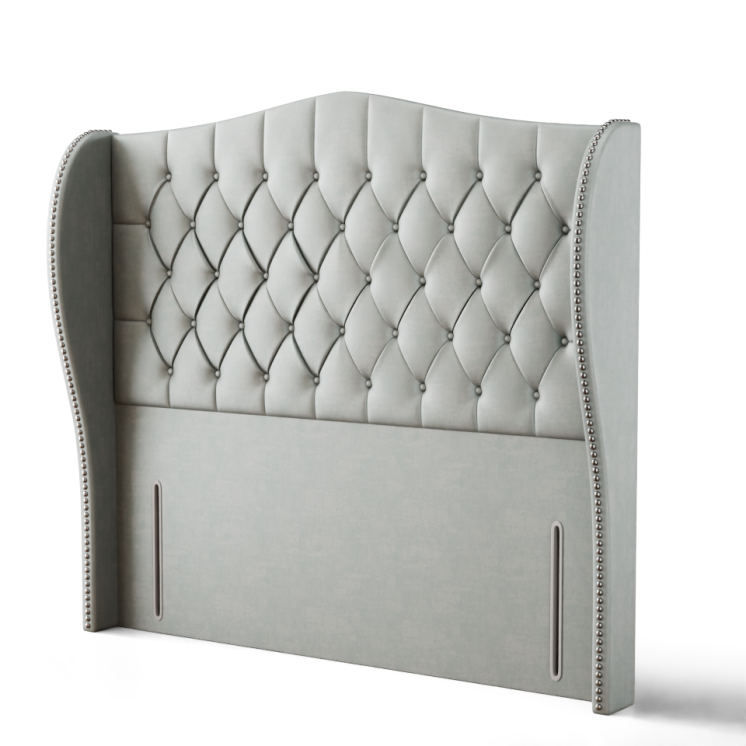 Meridian Wing Headboard - Silver Coniston