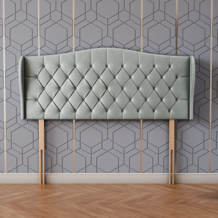 Meridian Wing Headboard - Silver Coniston