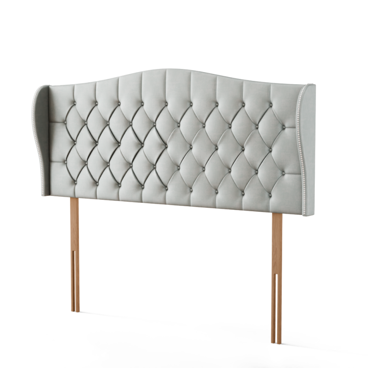 Meridian Wing Headboard - Silver Coniston
