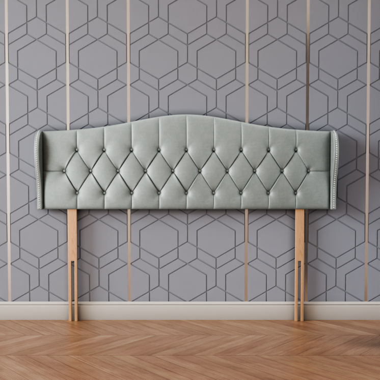 Meridian Wing Headboard - Silver Coniston