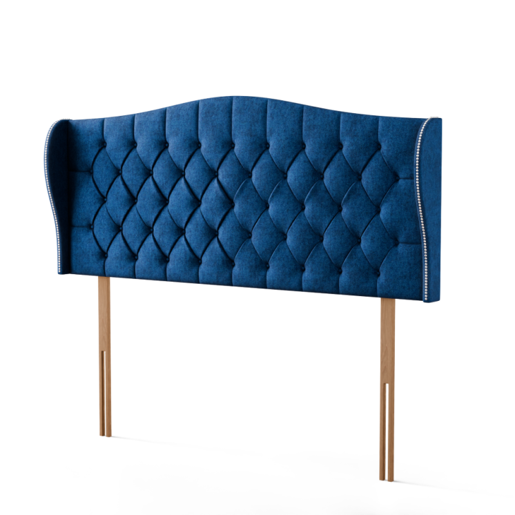 Meridian Wing Headboard - Blue Naples
