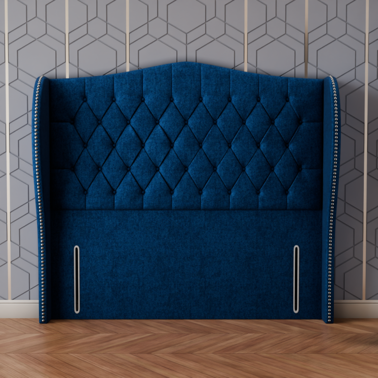 Meridian Wing Headboard - Blue Naples