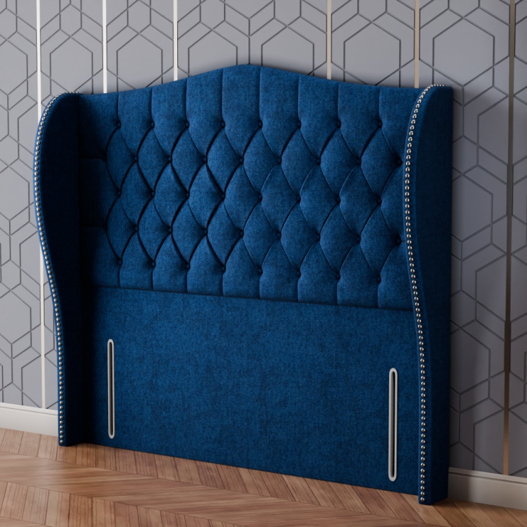 Meridian Wing Headboard - Blue Naples