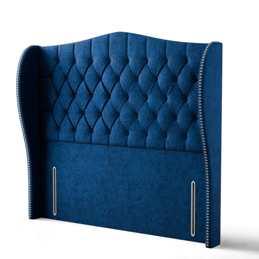 Meridian Wing Headboard - Blue Naples