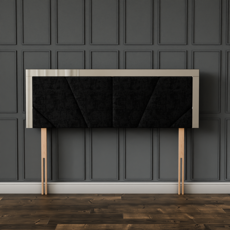 Horizon Mirror Headboard - Black Naples