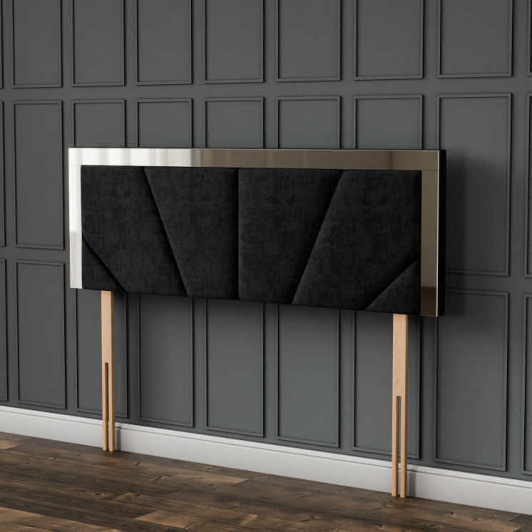 Horizon Mirror Headboard - Black Naples