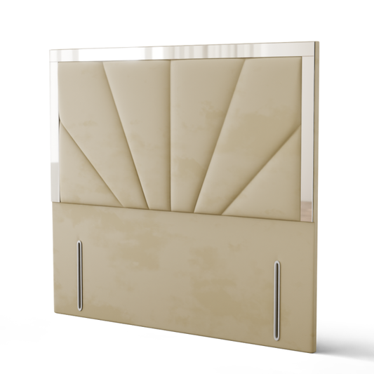 Horizon Mirror Headboard - Mink Plush